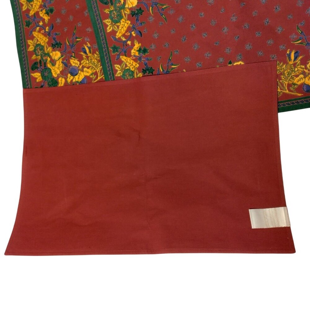 Williams Sonoma Placemat Set of 4 French Country Provence Botanical Maroon Gold - Picture 7 of 12